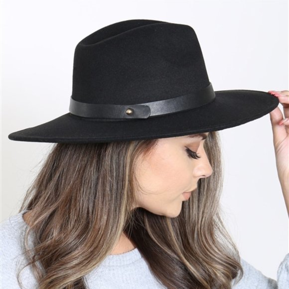Accessories - BLACK Wide Brim Hat
